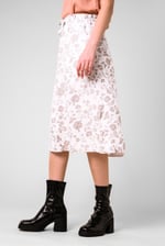 Womens Floral Print Midi Skirt