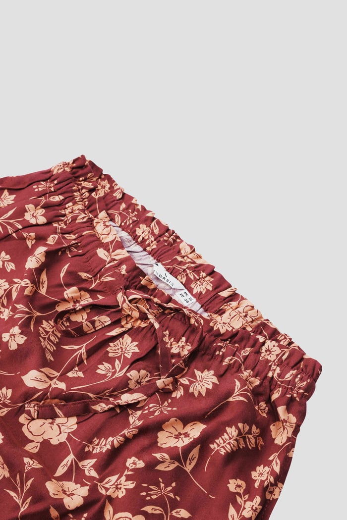 Womens Floral Print Midi Skirt