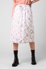 Womens Floral Print Midi Skirt
