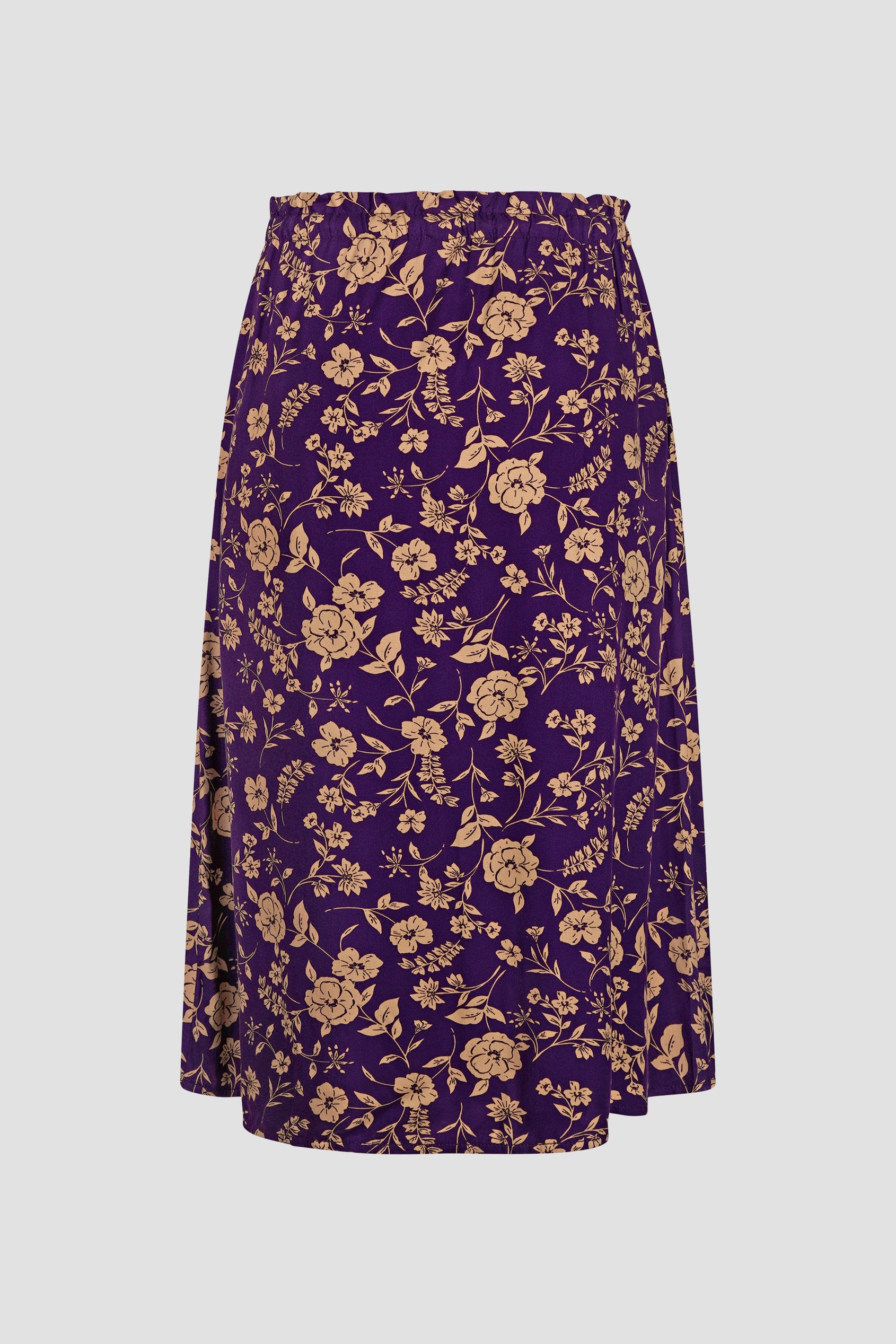 Womens Floral Print Midi Skirt