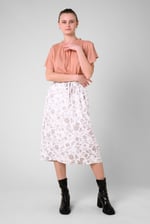Womens Floral Print Midi Skirt