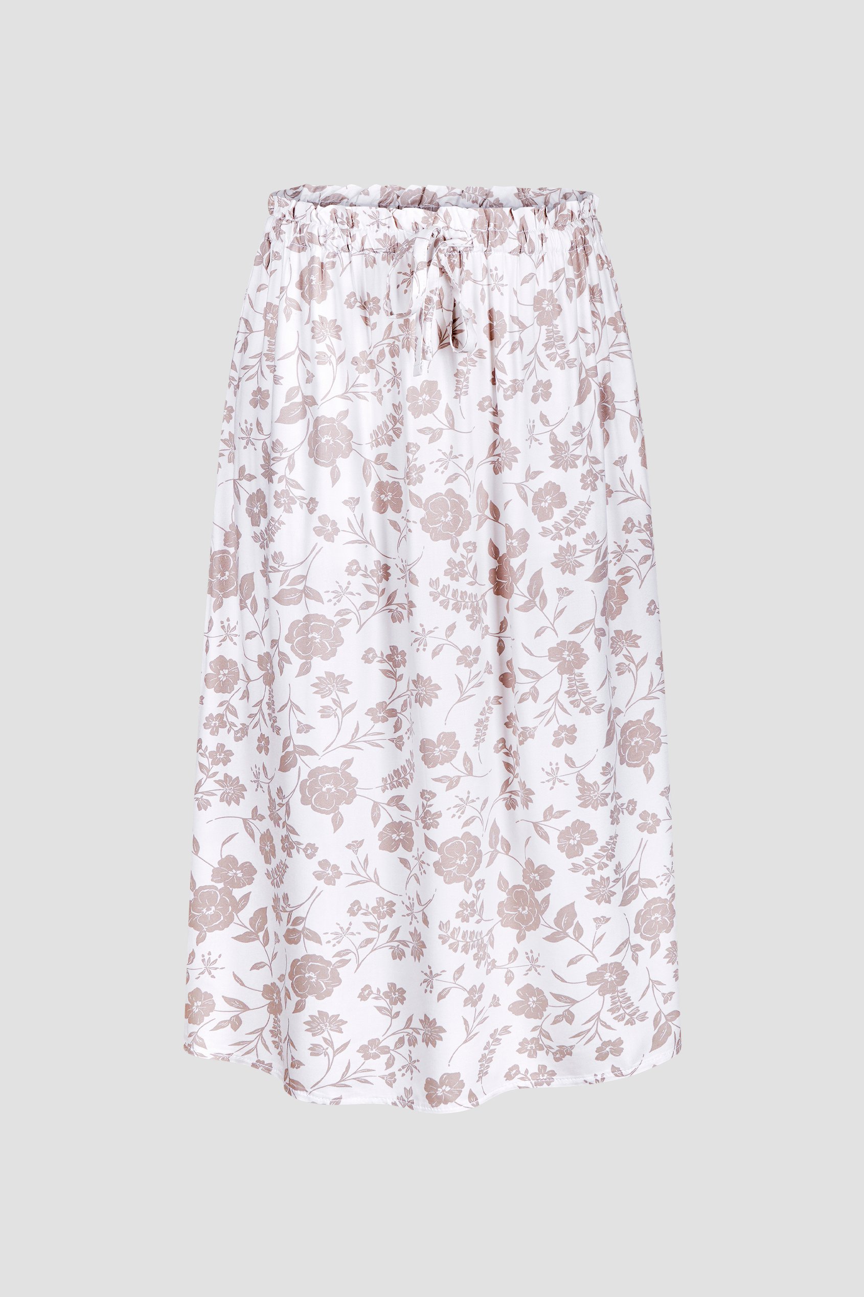 Womens Floral Print Midi Skirt