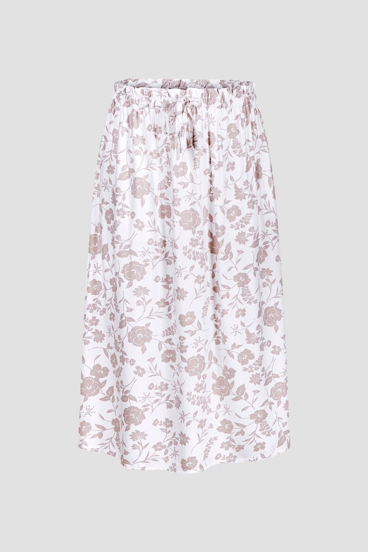 Womens Floral Print Midi Skirt