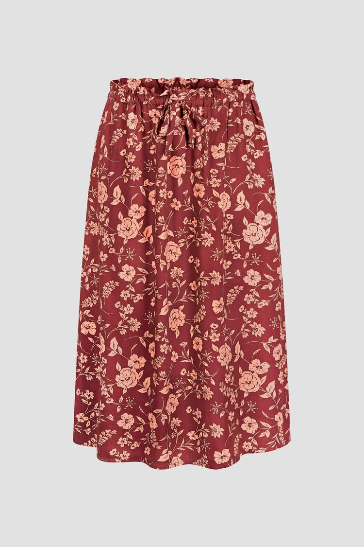 Womens Floral Print Midi Skirt