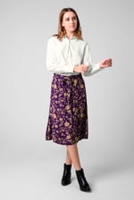 Womens Floral Print Midi Skirt