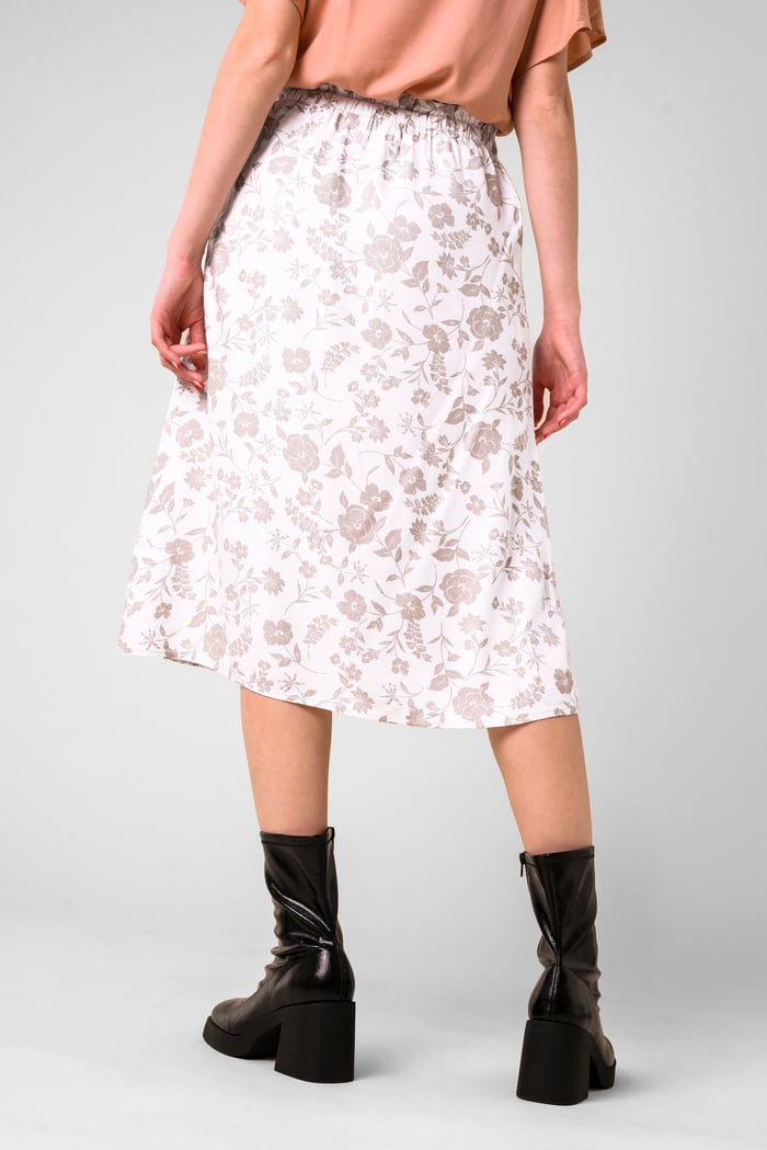 Womens Floral Print Midi Skirt