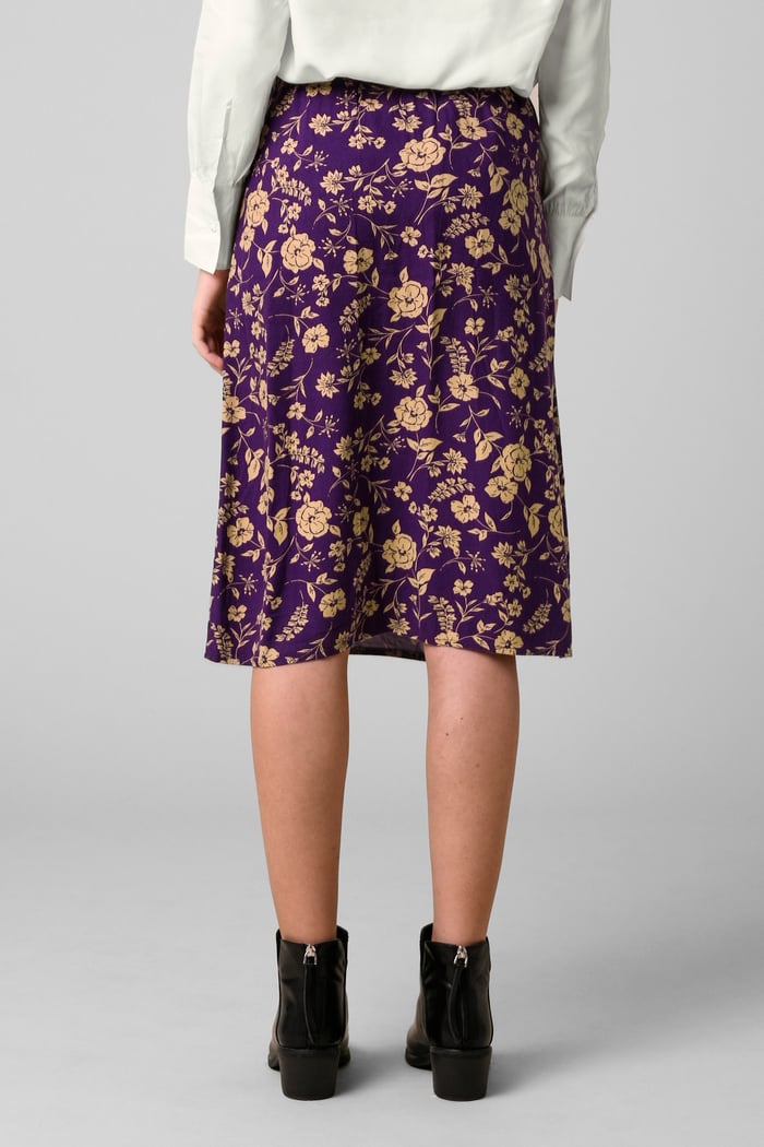 Womens Floral Print Midi Skirt