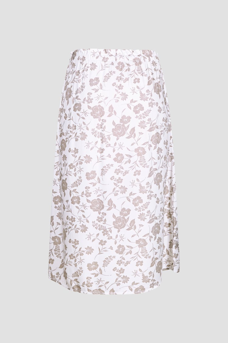 Womens Floral Print Midi Skirt
