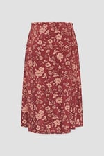 Womens Floral Print Midi Skirt