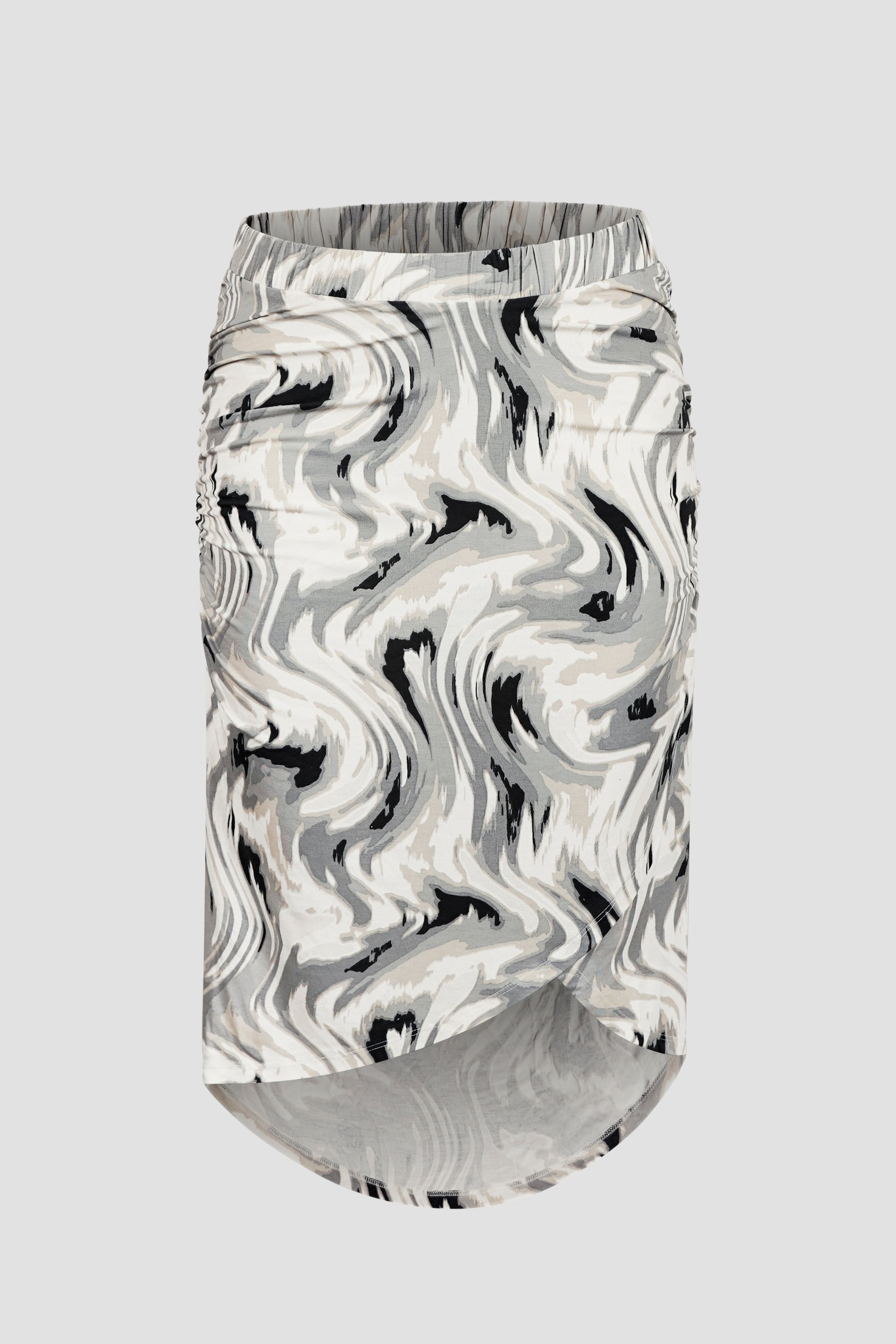 Womens Ruched Warp Midi Skirt