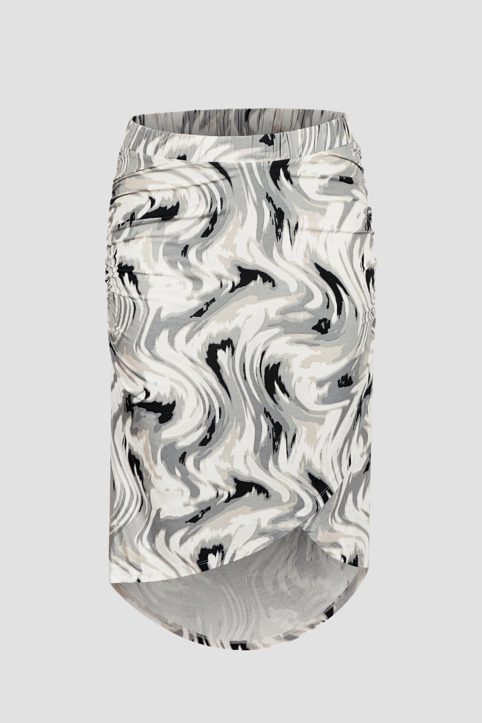 Womens Ruched Warp Midi Skirt