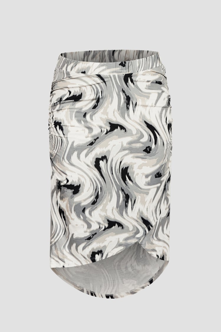 Womens Ruched Warp Midi Skirt