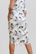 Womens Ruched Warp Midi Skirt