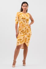 Womens Ruched Warp Midi Skirt