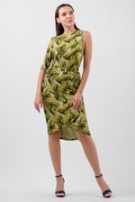 Womens Ruched Warp Midi Skirt