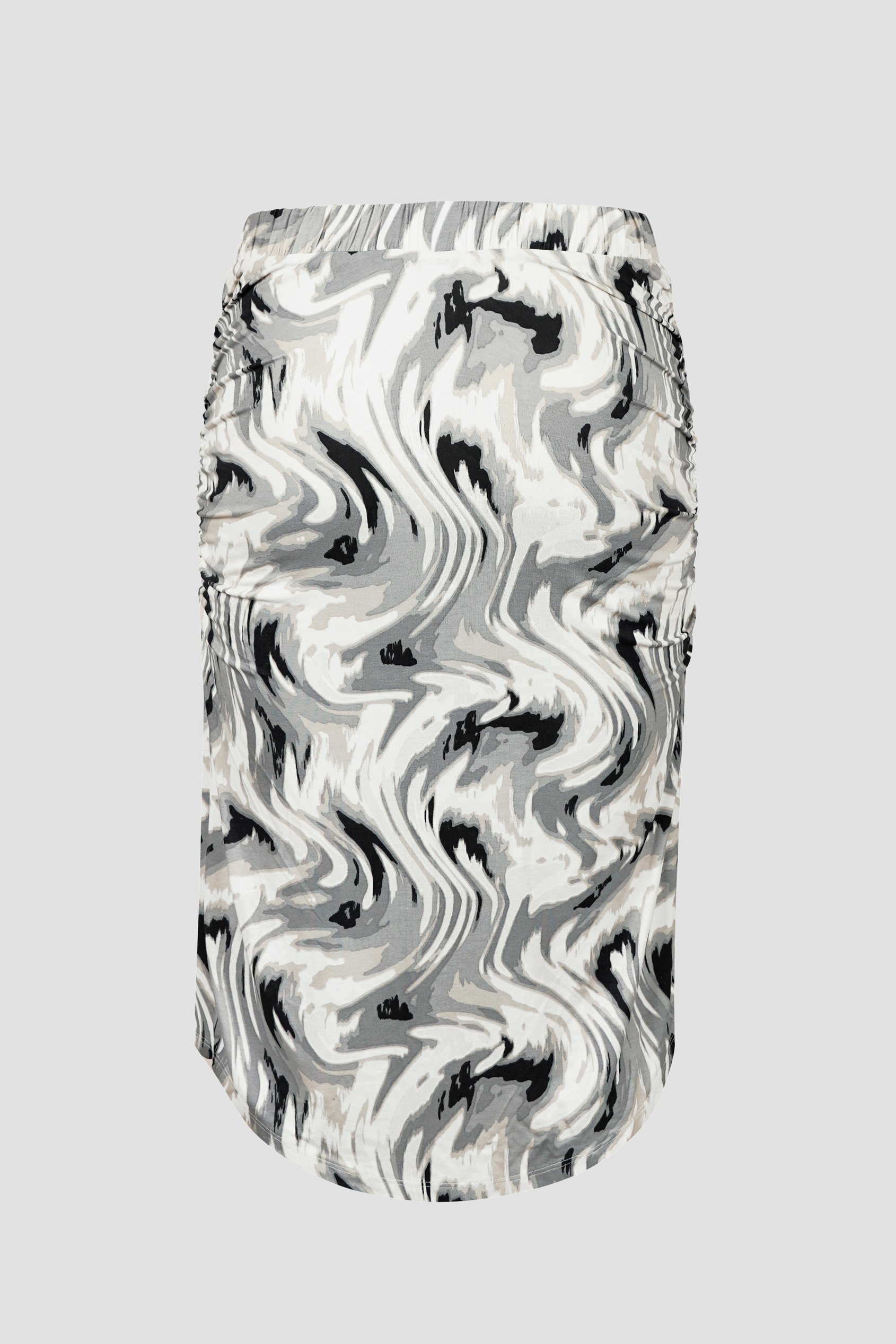 Womens Ruched Warp Midi Skirt