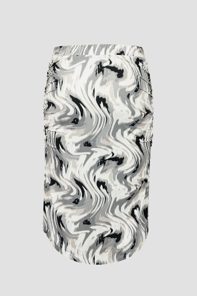 Womens Ruched Warp Midi Skirt