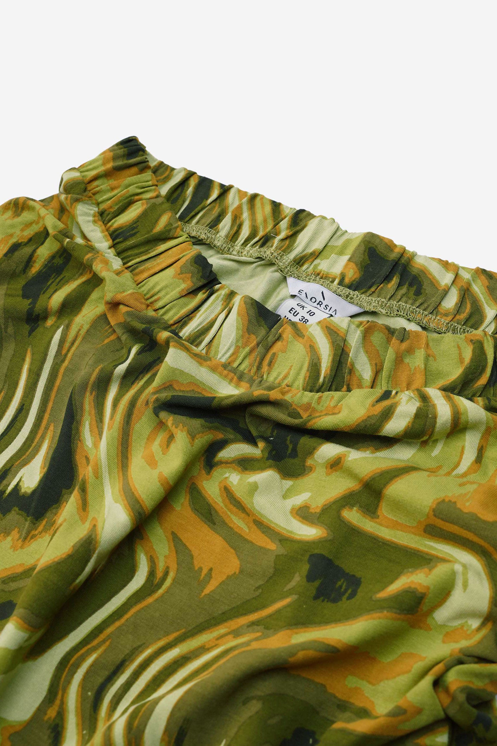 Womens Ruched Warp Midi Skirt