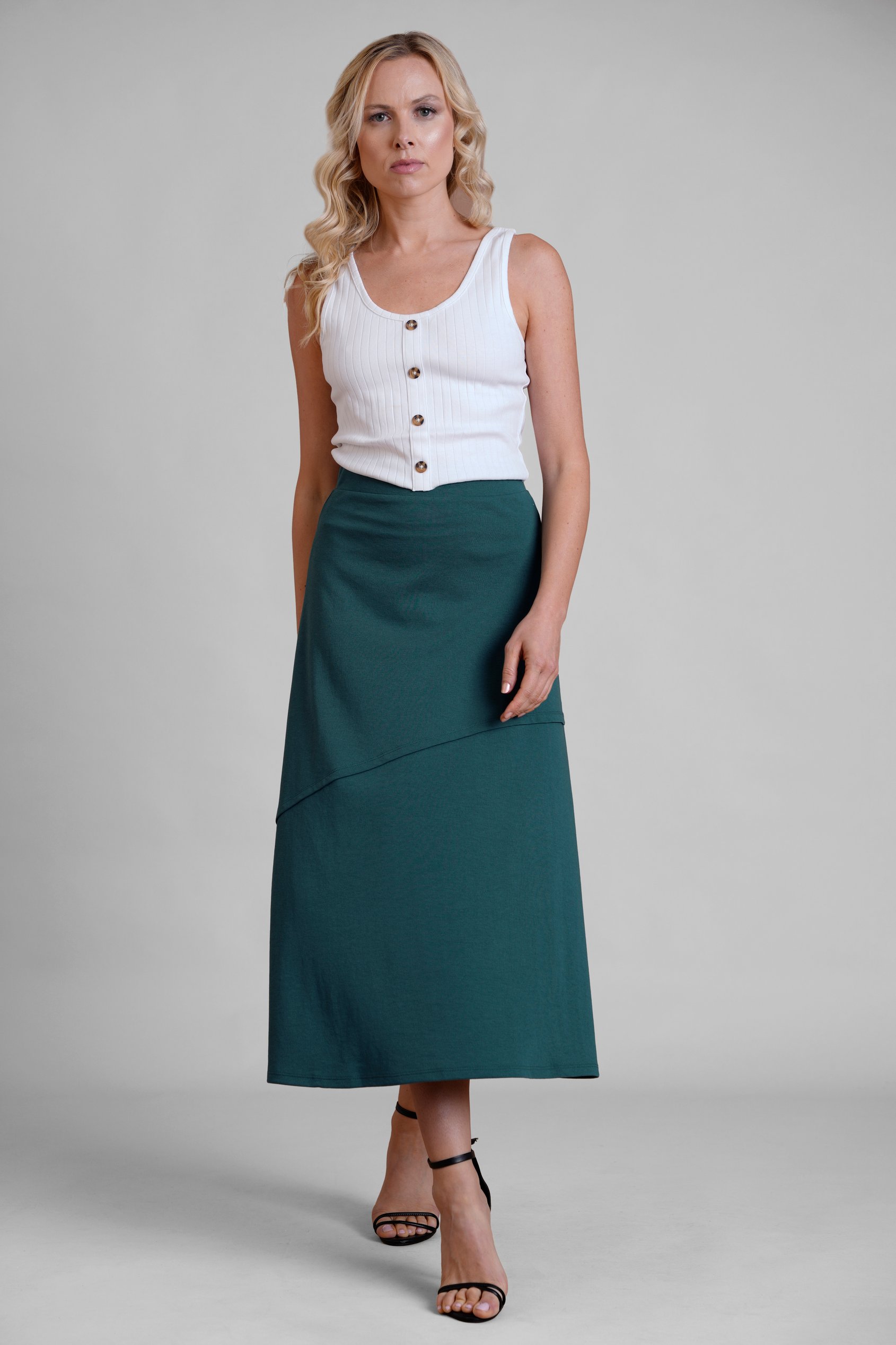 Classic Seam Detail Jersey Skirt