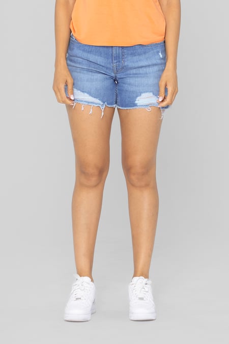 Light Blue Skinny Hot Shorts