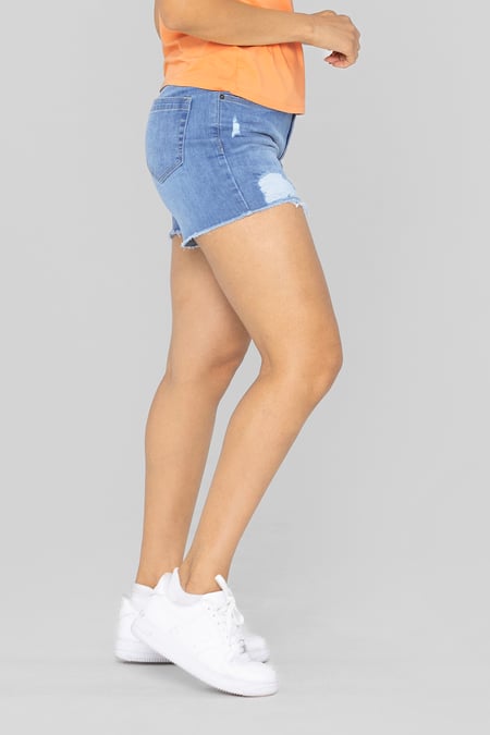 Light Blue Skinny Hot Shorts
