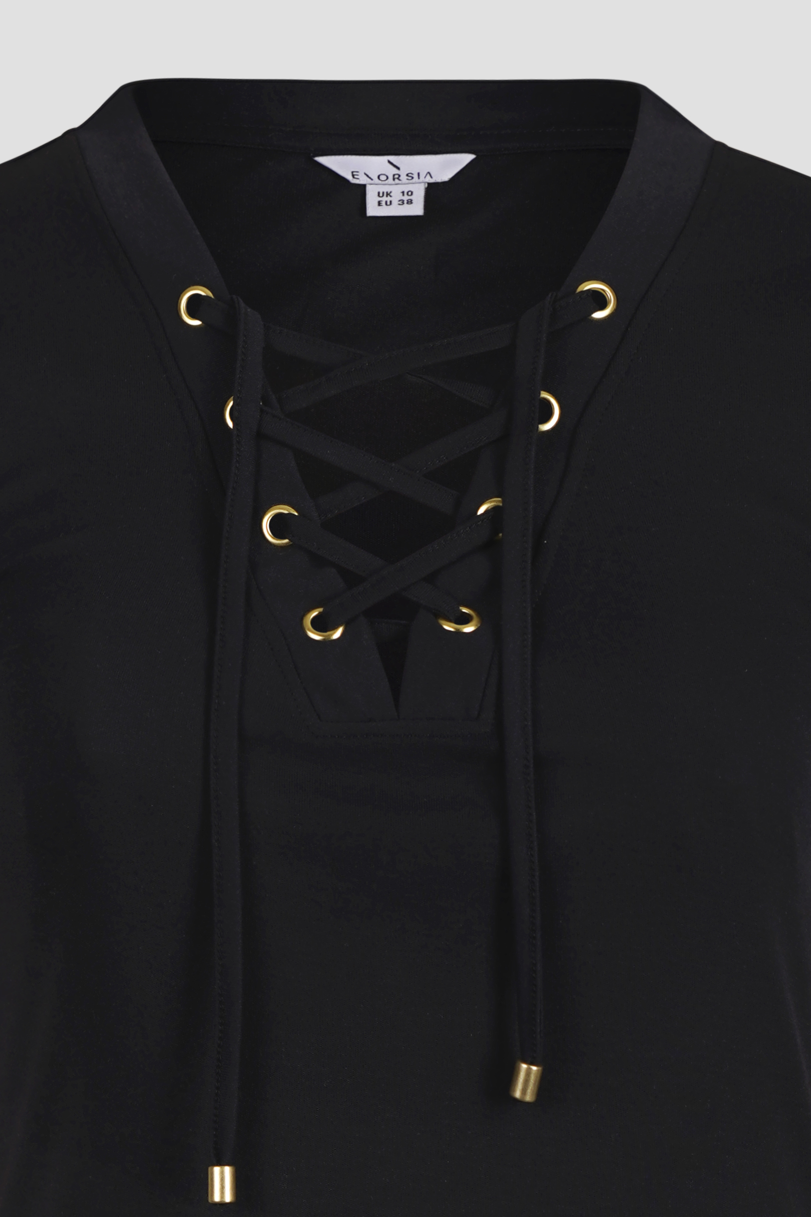 Lace-Up V Neck Short Sleeve Top