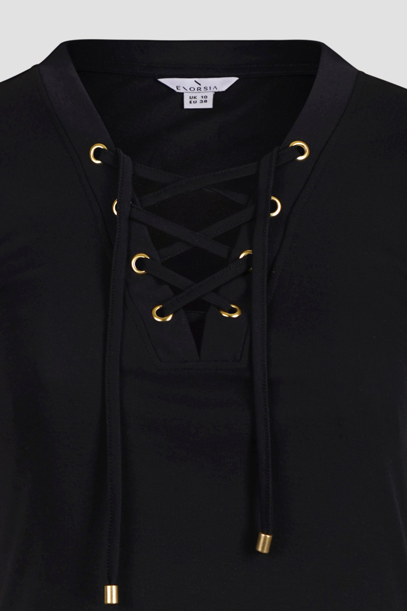 Lace-Up V Neck Short Sleeve Top