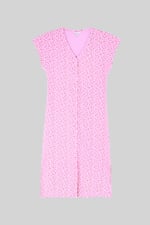 Button Front Printed Ribbed Midi dress