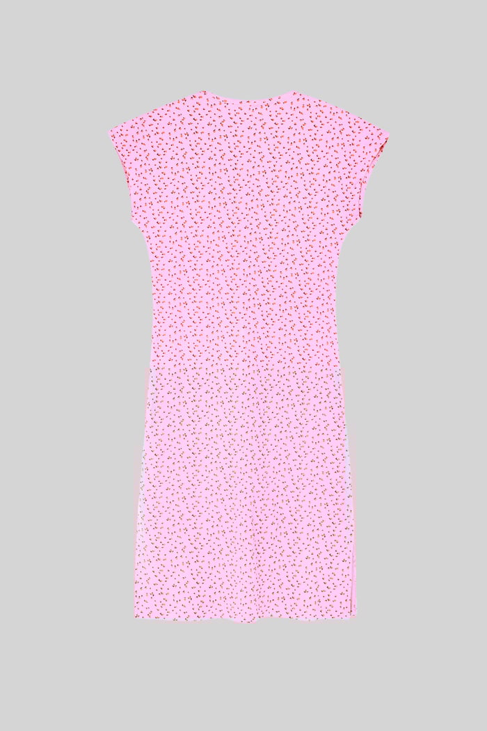 Button Front Printed Ribbed Midi dress