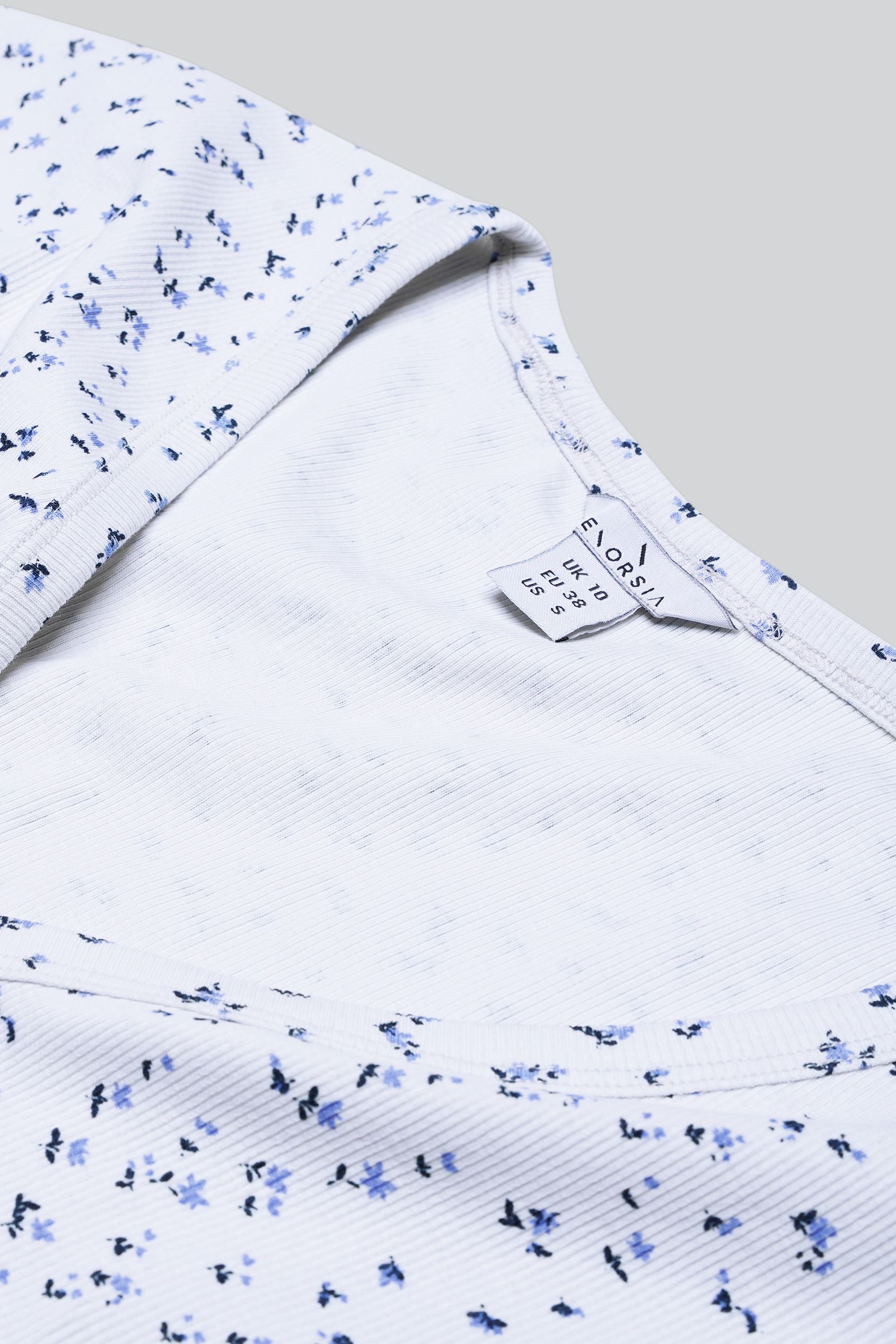 Button Front Printed Ribbed Midi dress