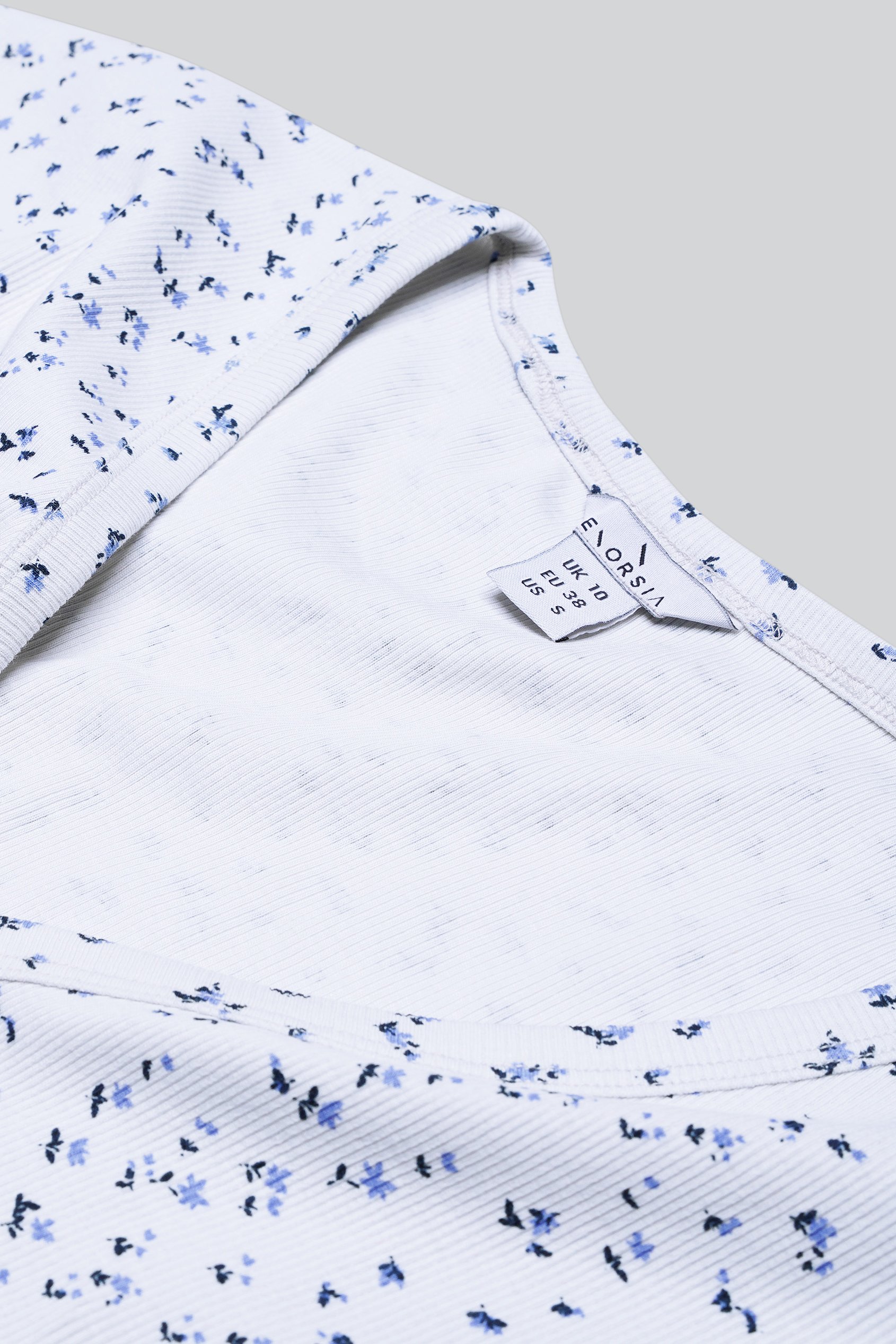 Button Front Printed Ribbed Midi dress