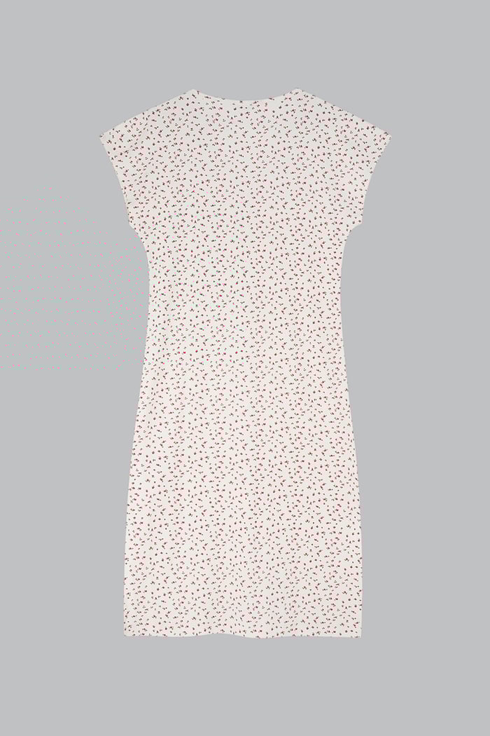 Button Front Printed Ribbed Midi dress