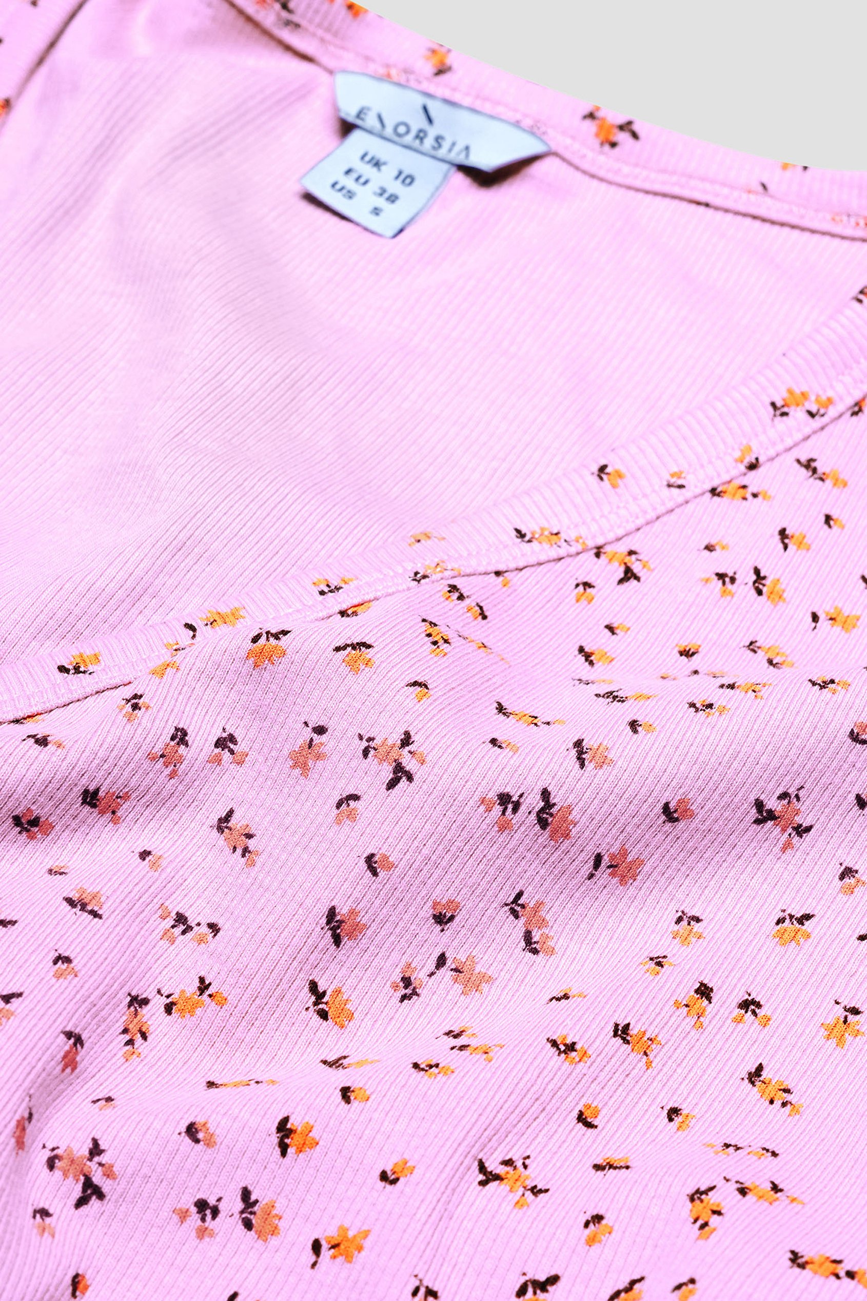 Button Front Printed Ribbed Midi dress