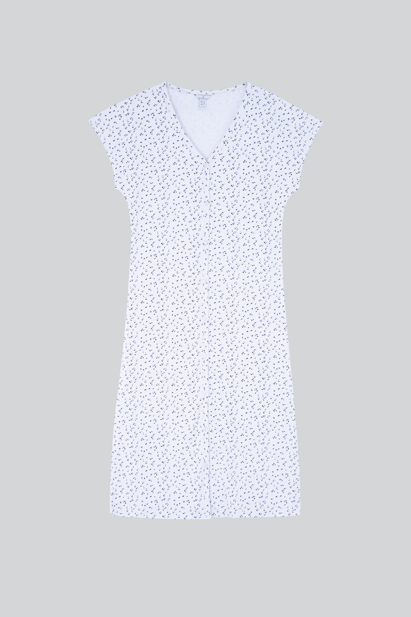 Button Front Printed Ribbed Midi dress