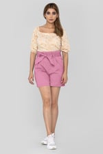 Paperbag Waist Cotton Shorts