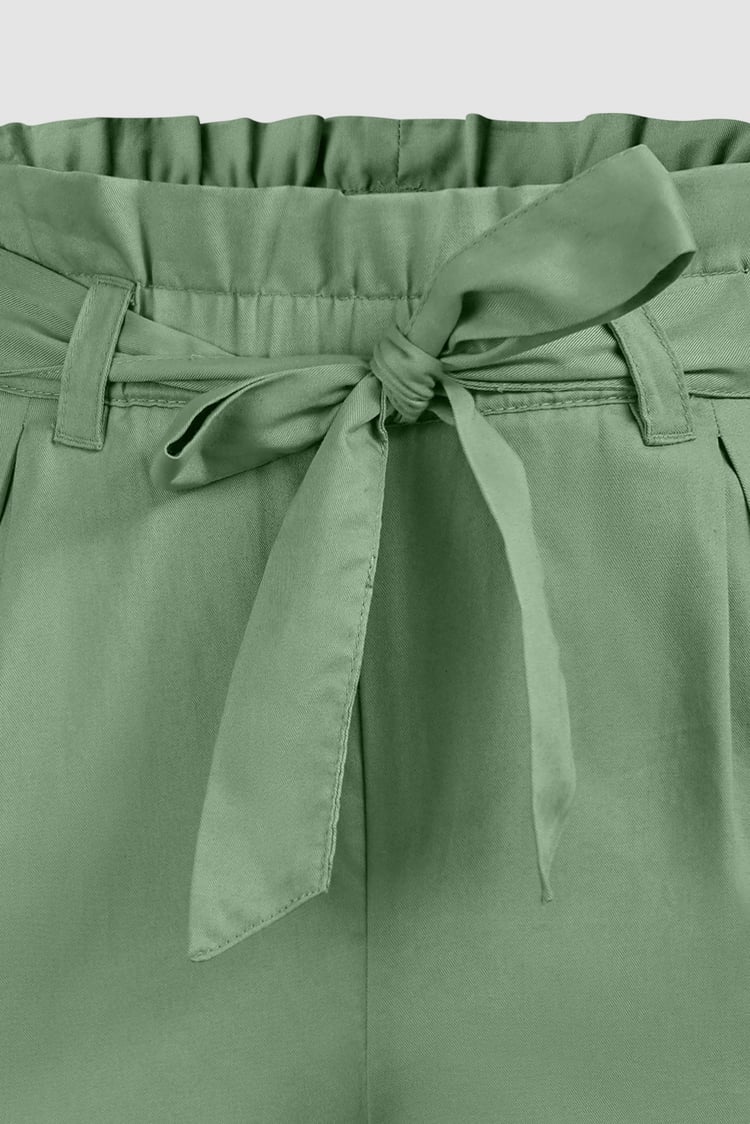 Paperbag Waist Cotton Shorts