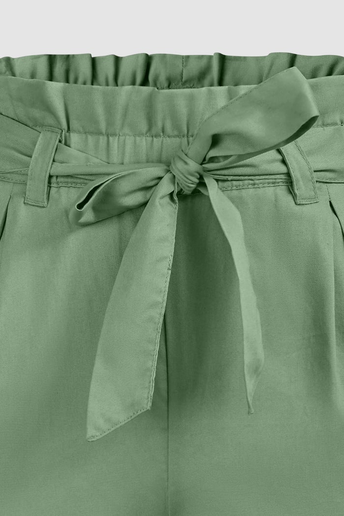 Paperbag Waist Cotton Shorts