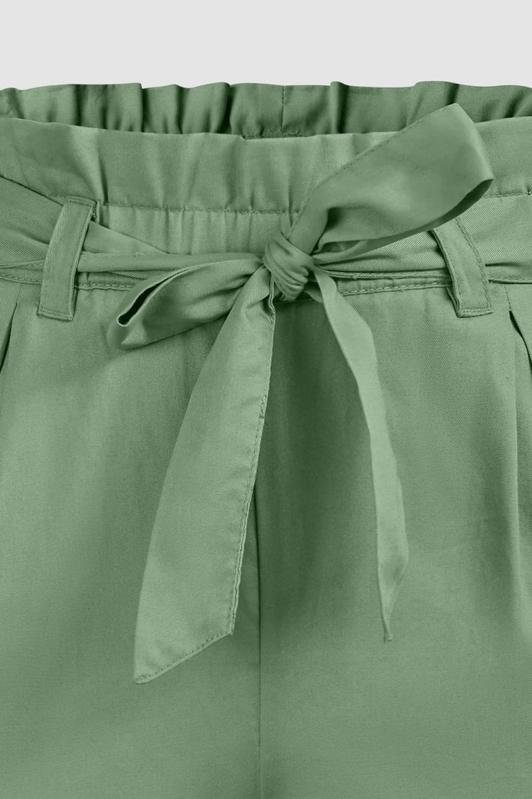 Paperbag Waist Cotton Shorts