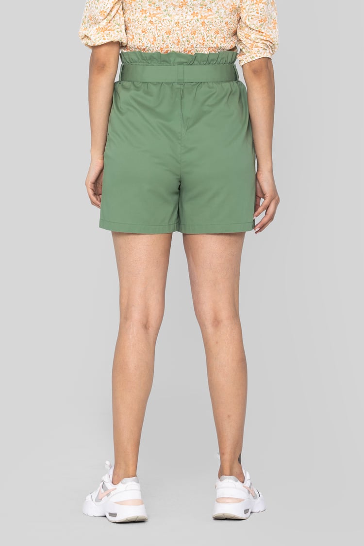 Paperbag Waist Cotton Shorts