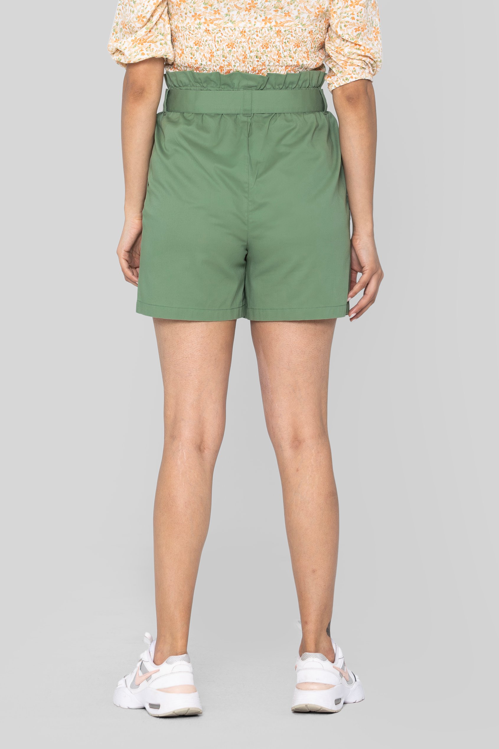 Paperbag Waist Cotton Shorts