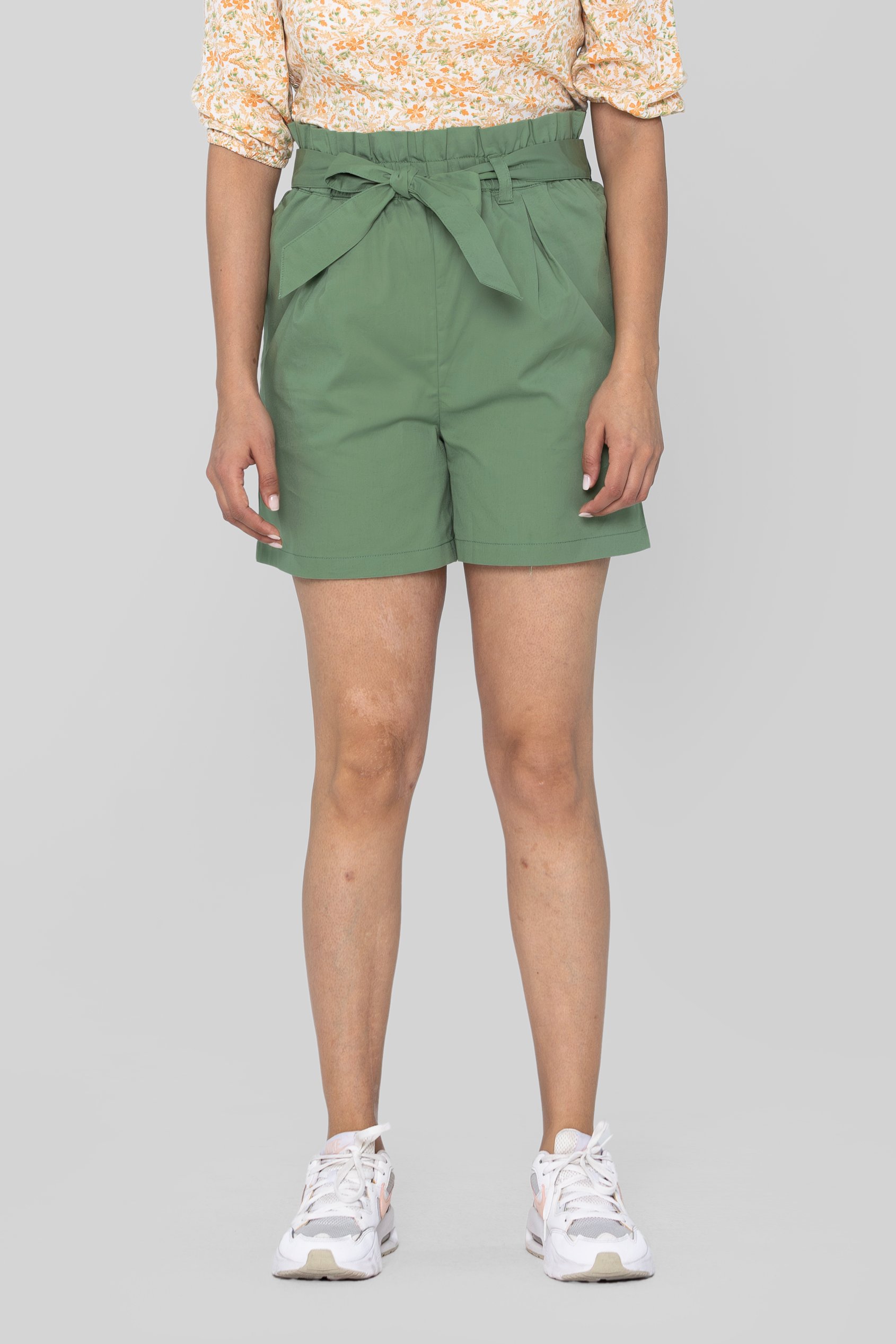 Paperbag Waist Cotton Shorts
