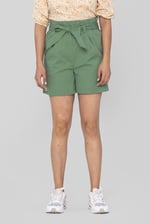 Paperbag Waist Cotton Shorts