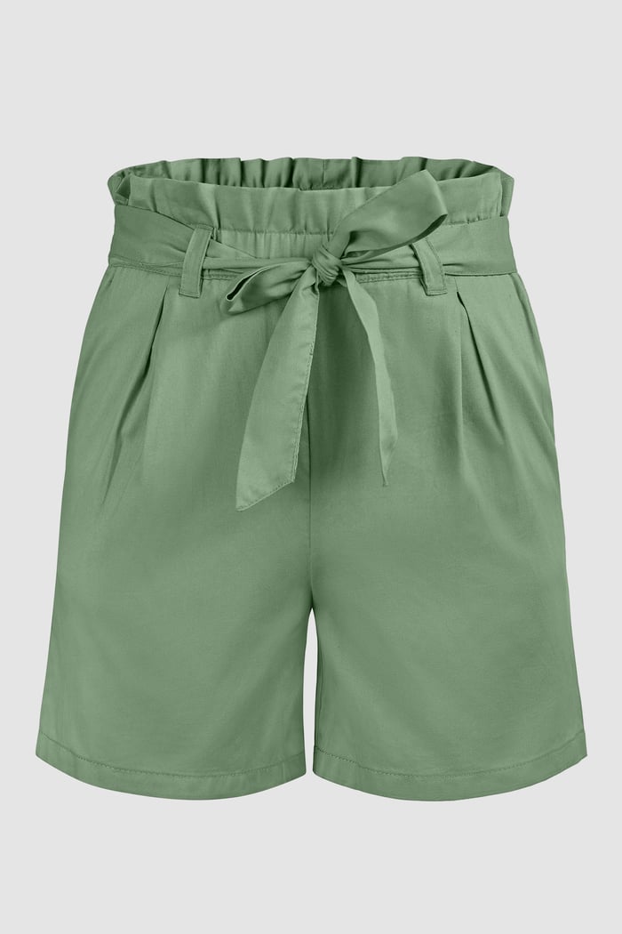 Paperbag Waist Cotton Shorts