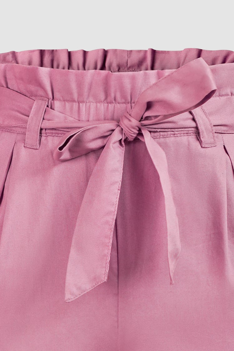 Paperbag Waist Cotton Shorts