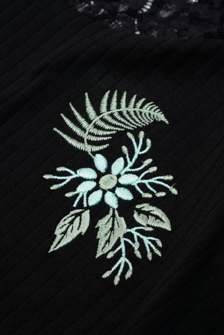 Lace Detail Long Sleeve Bodycon Dress