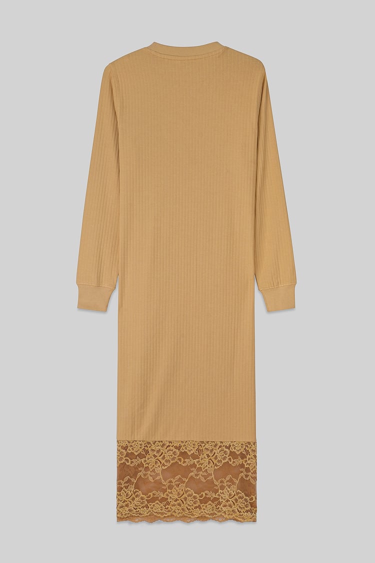 Lace Detail Long Sleeve Bodycon Dress