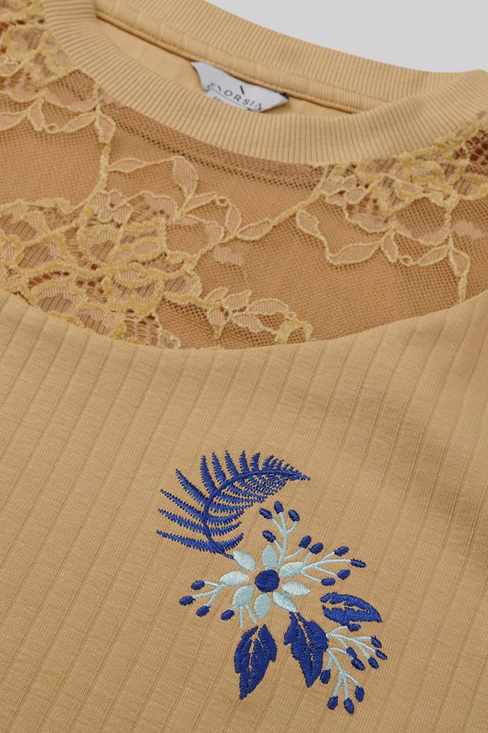 Lace Detail Long Sleeve Bodycon Dress