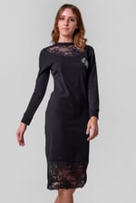 Lace Detail Long Sleeve Bodycon Dress