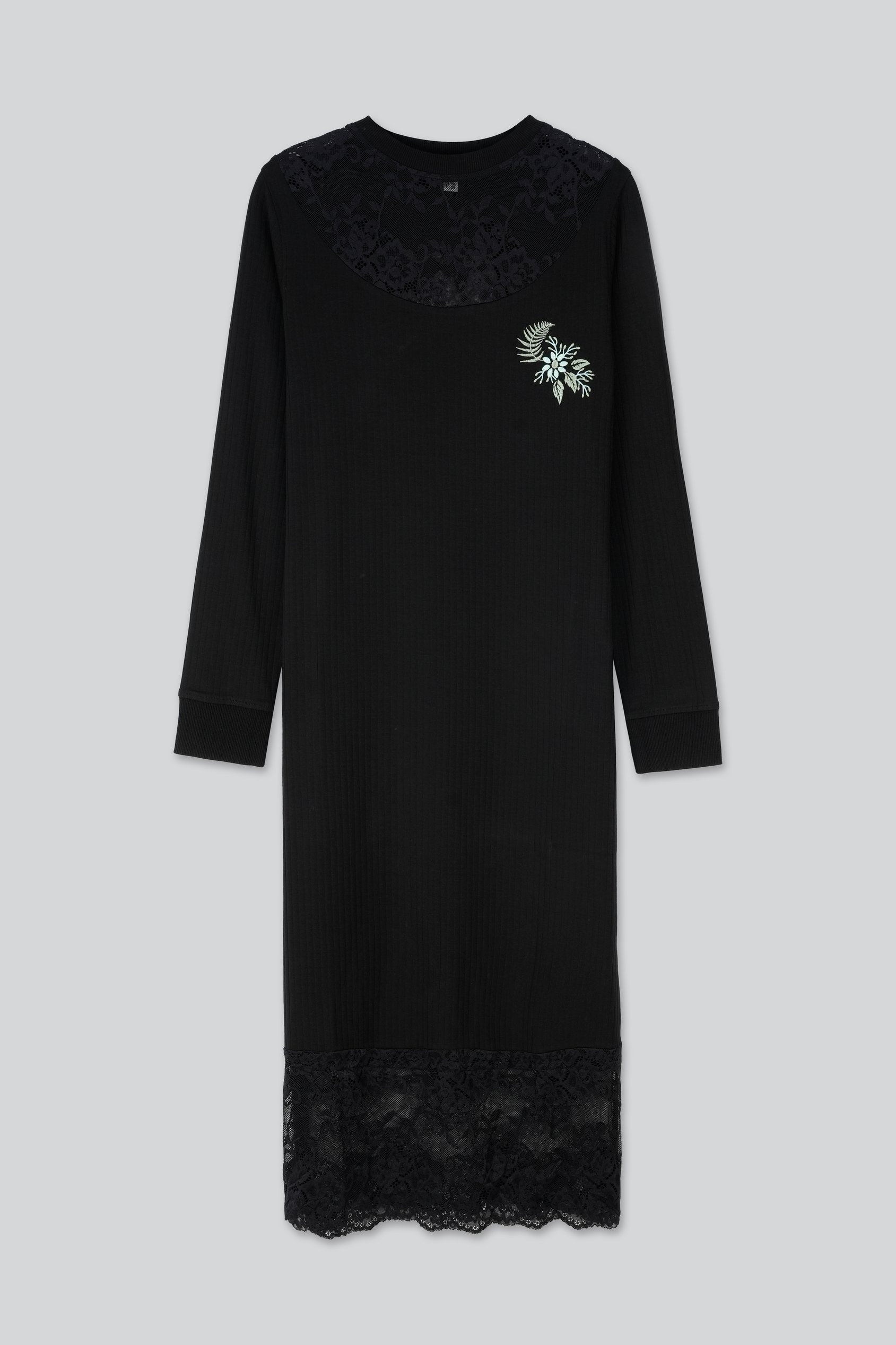 Lace Detail Long Sleeve Bodycon Dress