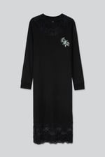 Lace Detail Long Sleeve Bodycon Dress